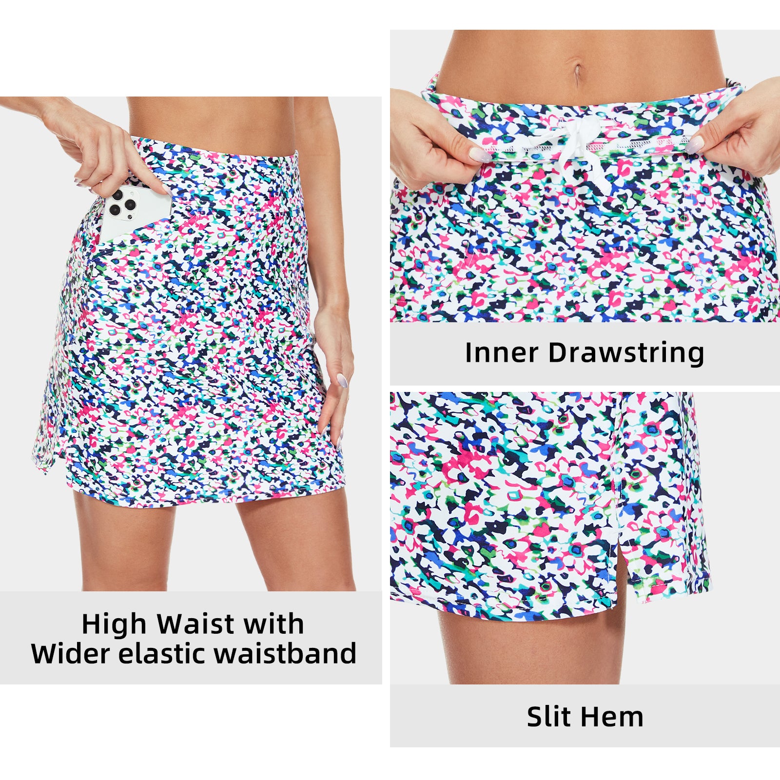 MOTEEPI Skorts Skirts for Women 18" Athletic Golf Skort with Pockets Casual Dressy High Waist