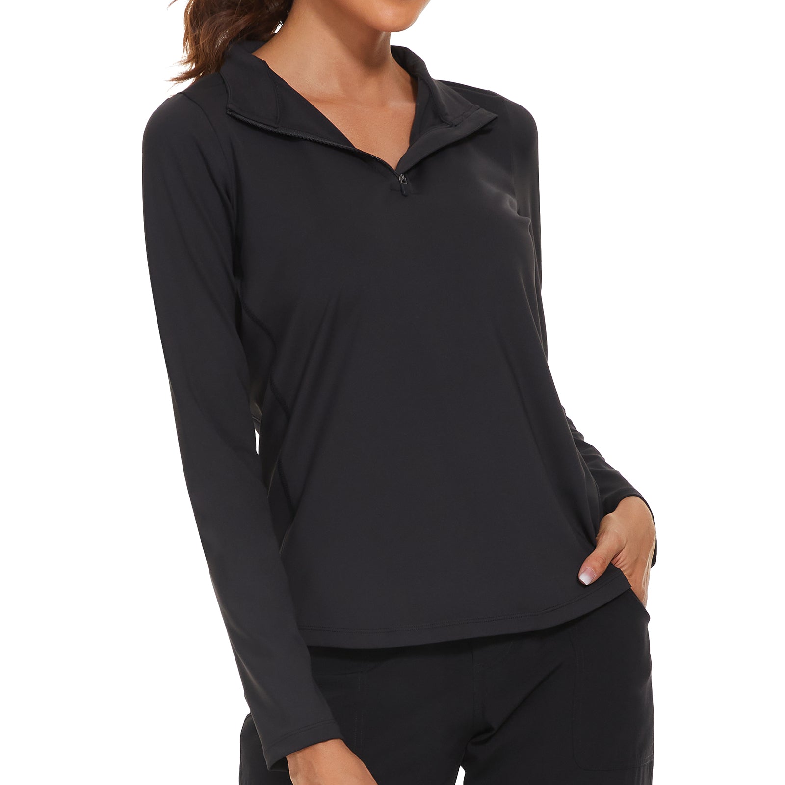 MOTEEPI Womens Golf Shirt Long Sleeve Athletic Pullover