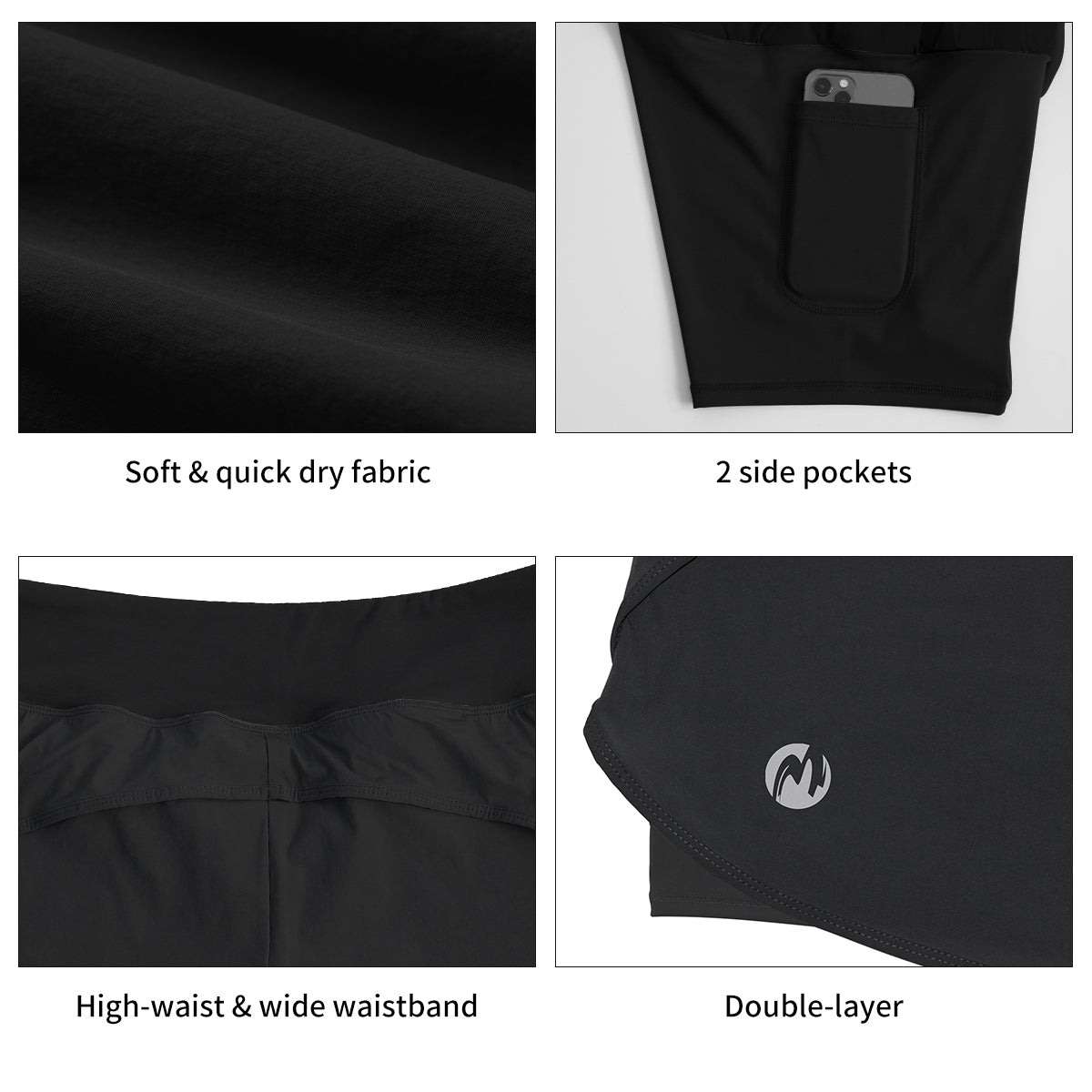 Women's High Waisted Running Shorts with Phone Pockets