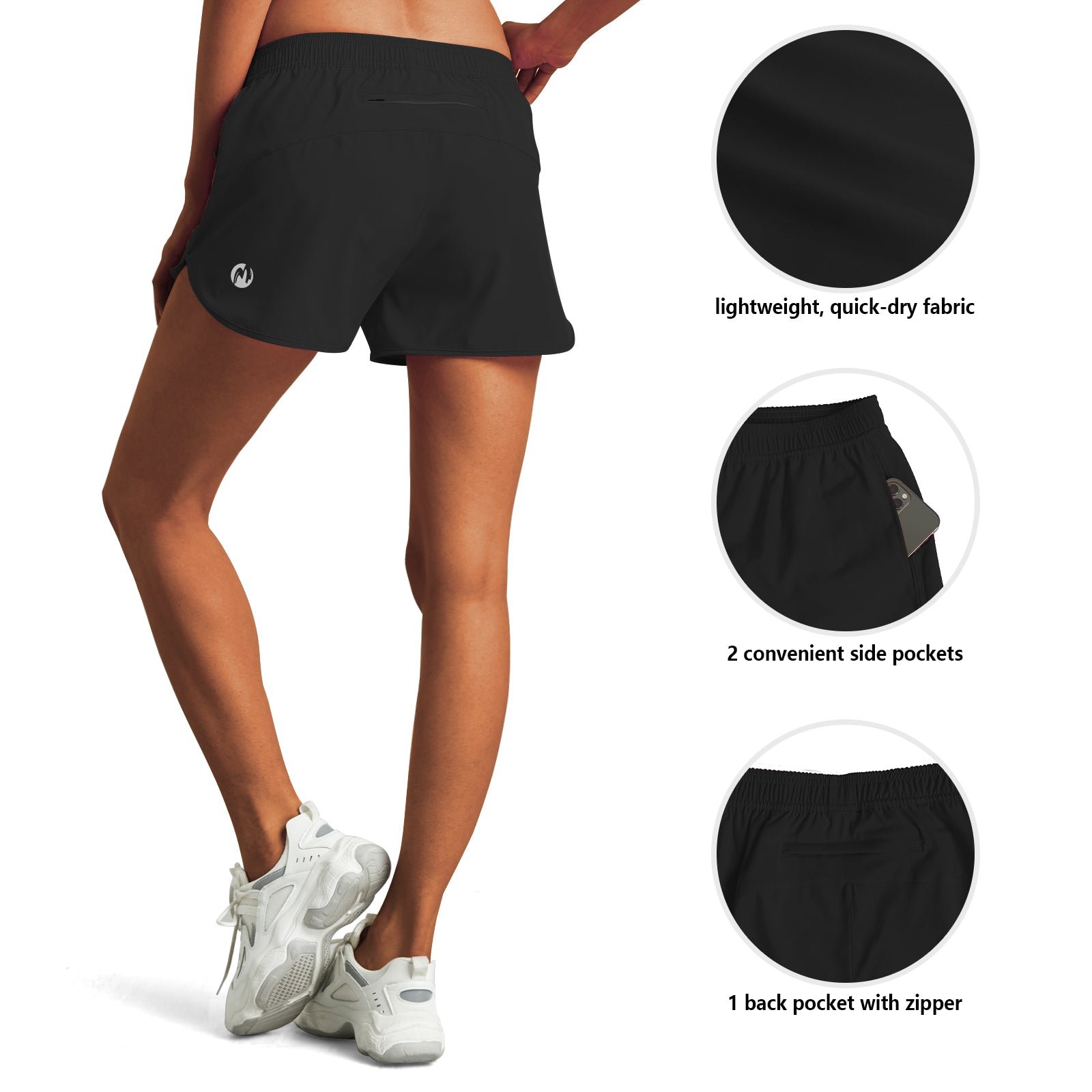 MOTEEPI Womens High Waisted Running Shorts