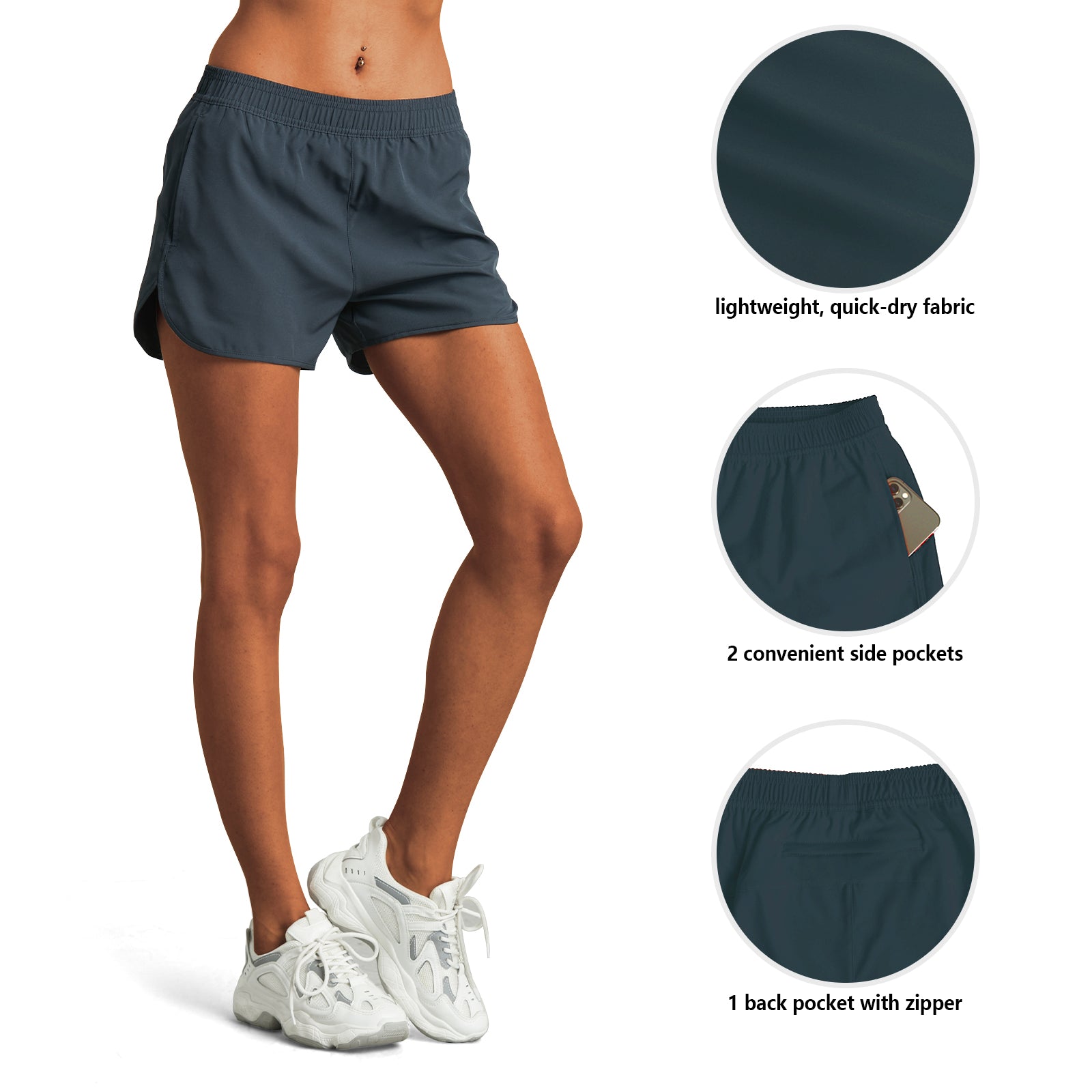 MOTEEPI Womens High Waisted Running Shorts