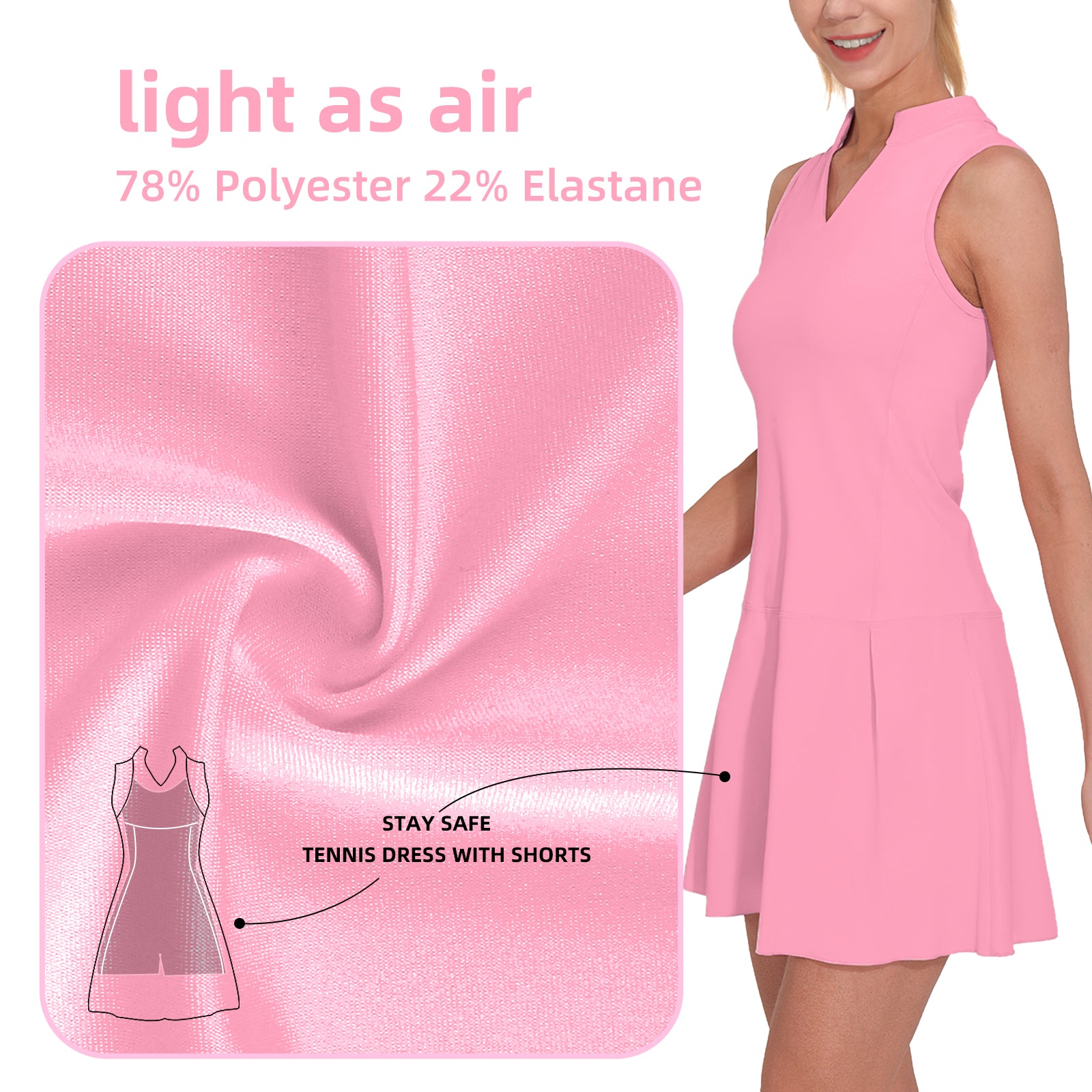 MOTEEPI Sleeveless Women's Golf Dress Tennis