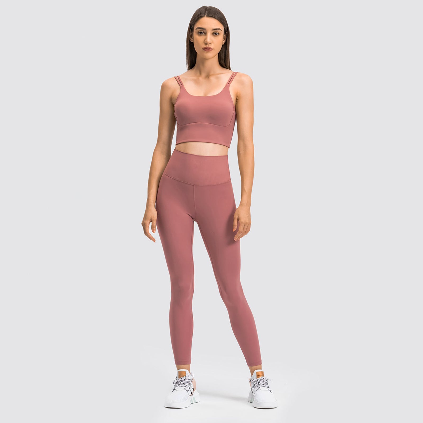 High Waisted Butt Lifting Wide Waistband Plain Full Length Leggings