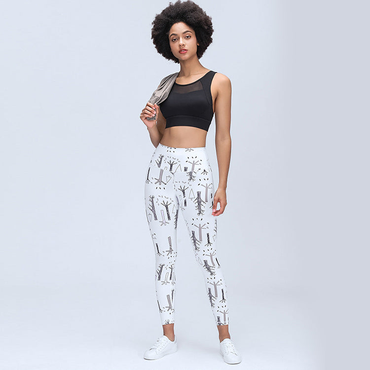 High Waisted Butt Lifting Print Leggings