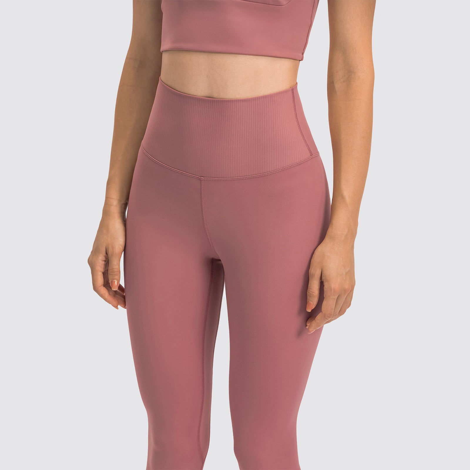High Waisted Butt Lifting Wide Waistband Plain Full Length Leggings