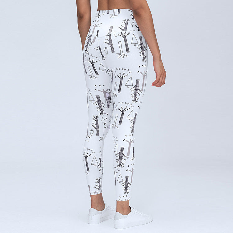 High Waisted Butt Lifting Print Leggings
