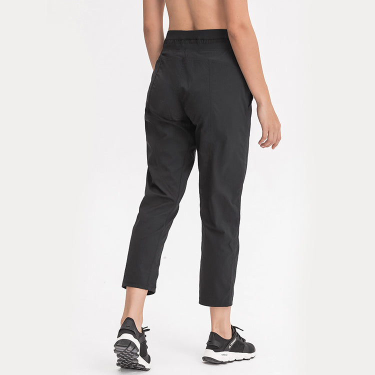 Mid Rise Drawstring Side Pocket Plain Lounge Pants