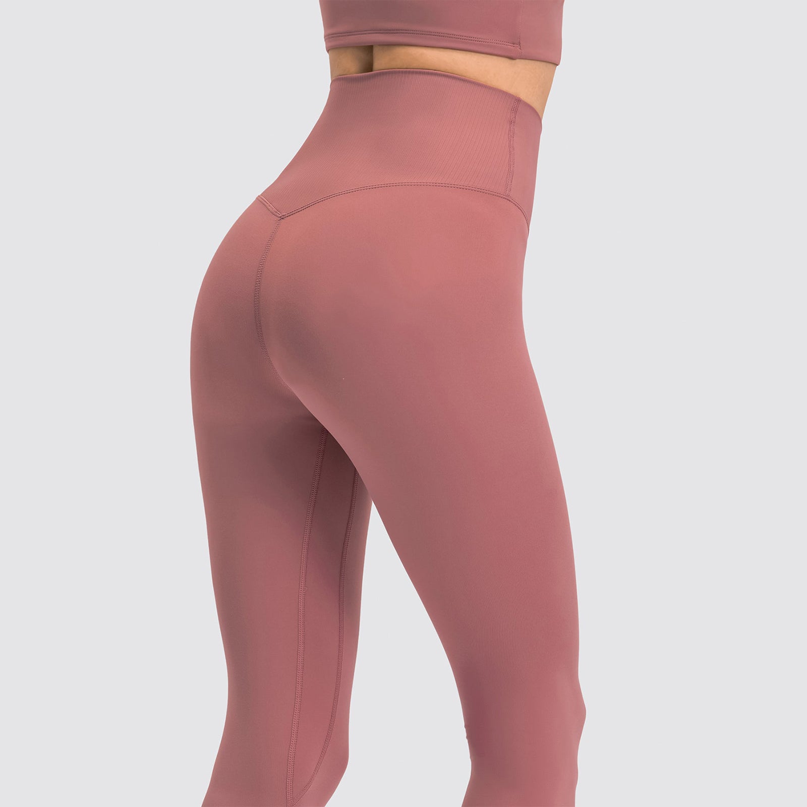 High Waisted Butt Lifting Wide Waistband Plain Full Length Leggings