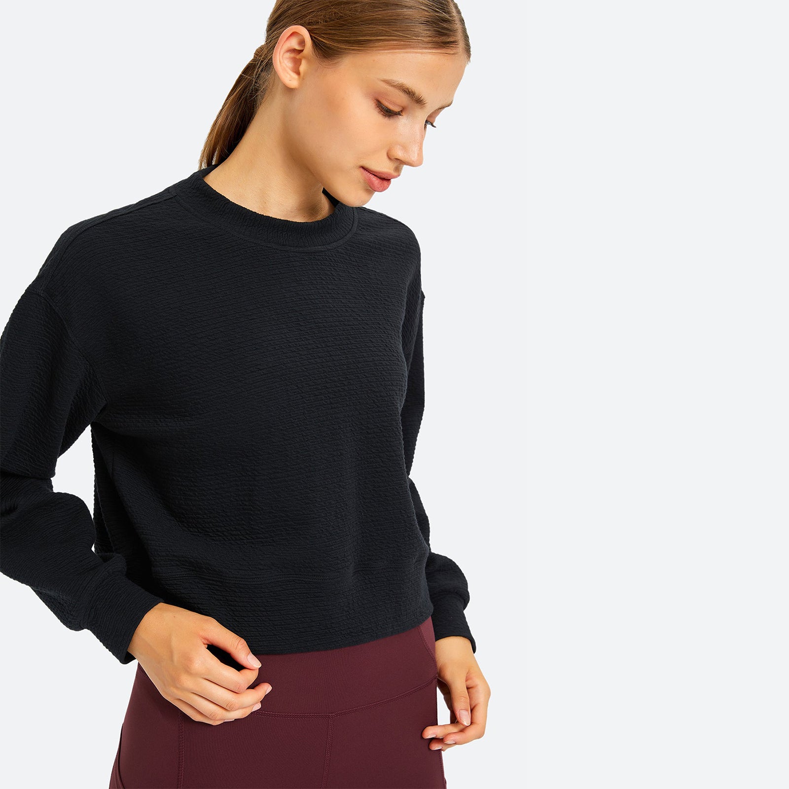 Round Neck Plain Sports Sweatshirt