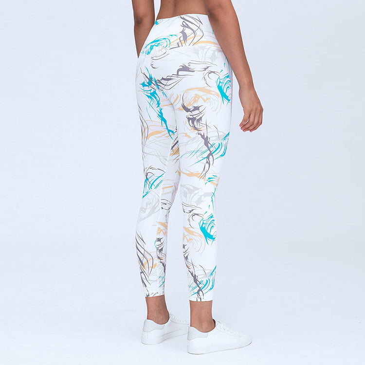 High Waisted Butt Lifting Print Leggings