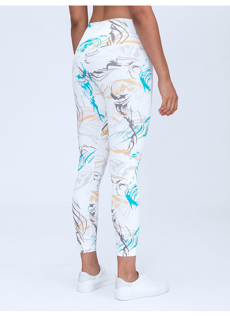 High Waisted Butt Lifting Print Leggings