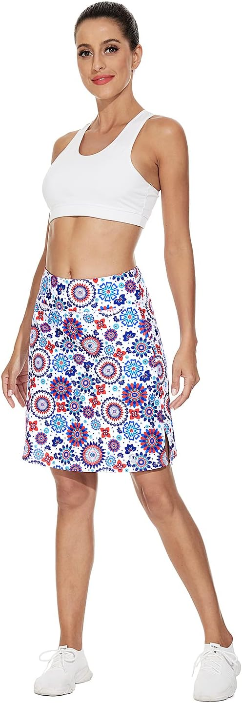 MOTEEPI Skorts Skirts for Women 20" Athletic Golf Skort with Pockets Casual Dressy High Waist