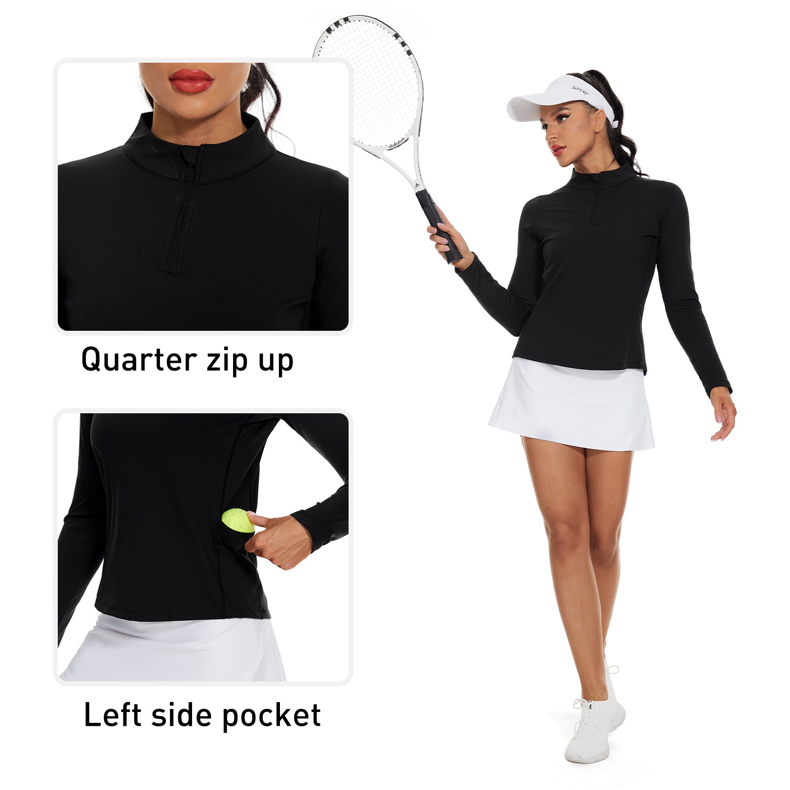 MOTEEPI Womens Golf Shirt Long Sleeve Athletic Pullover