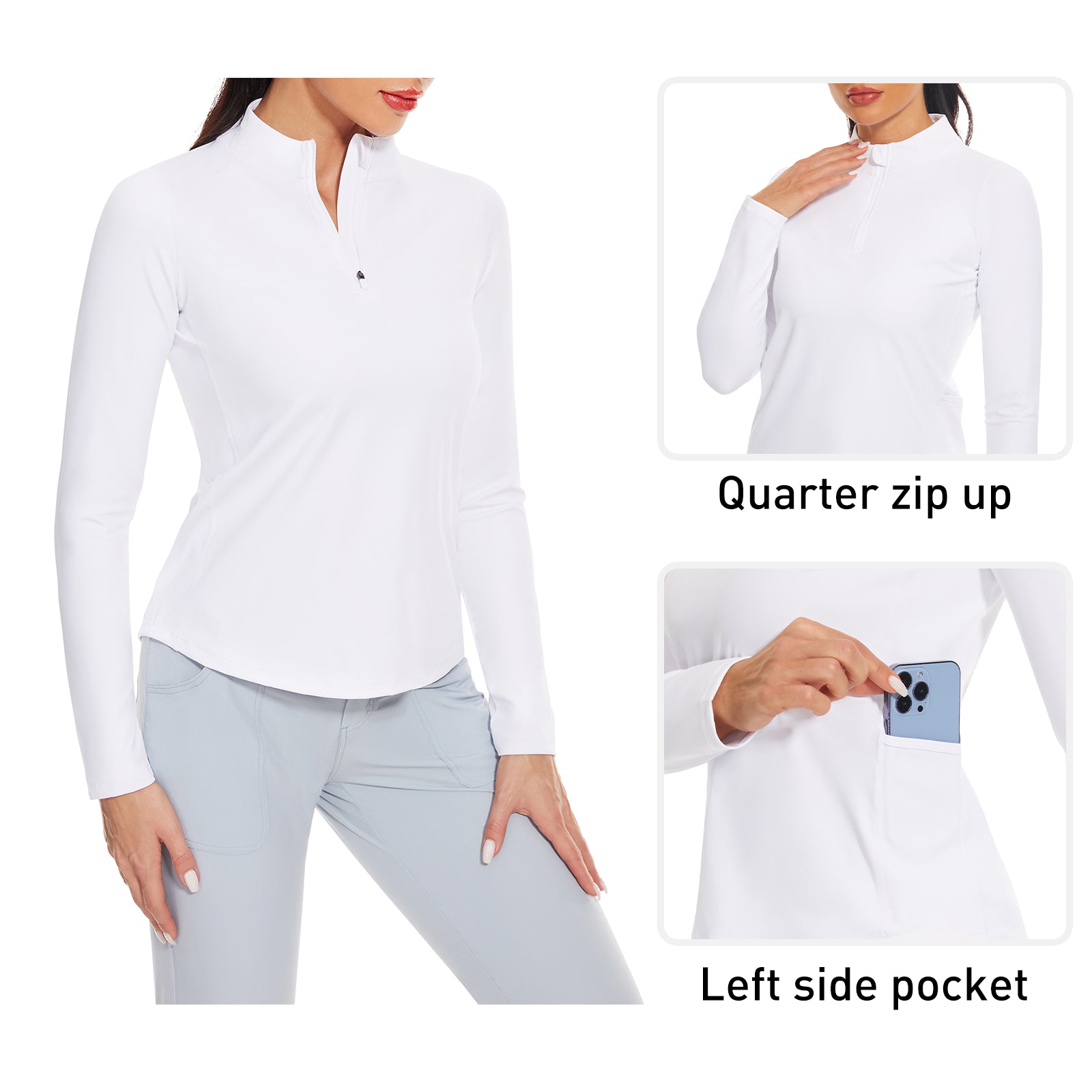 MOTEEPI Womens Golf Shirt Long Sleeve Athletic Pullover