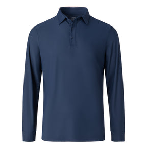 MOTEEPI Men's Nylon Long Sleeve Polos UPF 50+ Quick Dry Golf Shirts