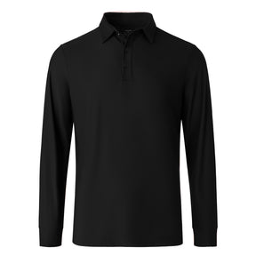 MOTEEPI Men's Nylon Long Sleeve Polos UPF 50+ Quick Dry Golf Shirts