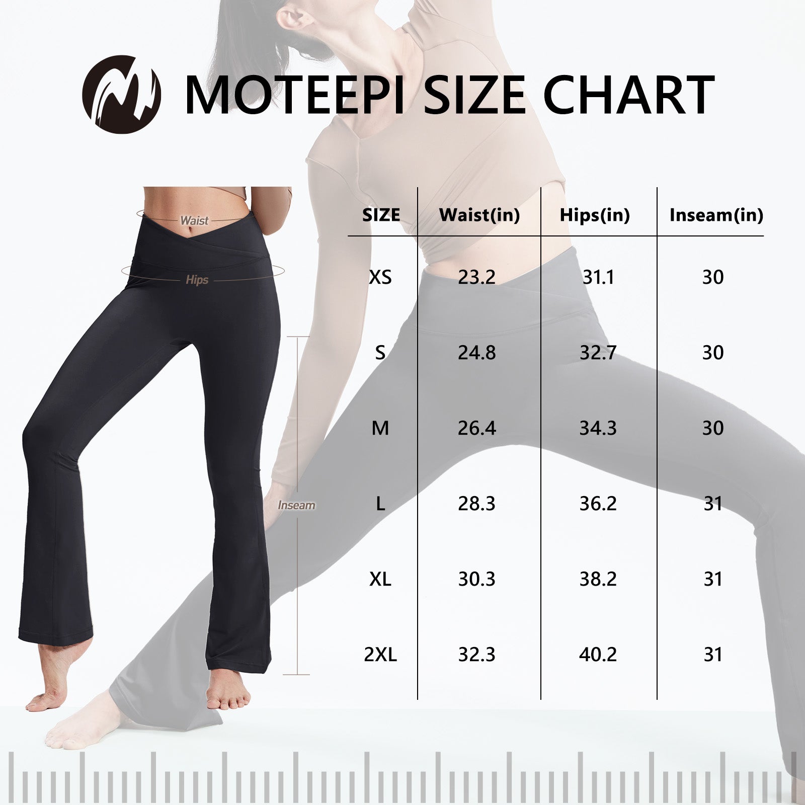 MOTEEPI Fleece Lined Flared Leggings for Women High Waist  Yoga Pants