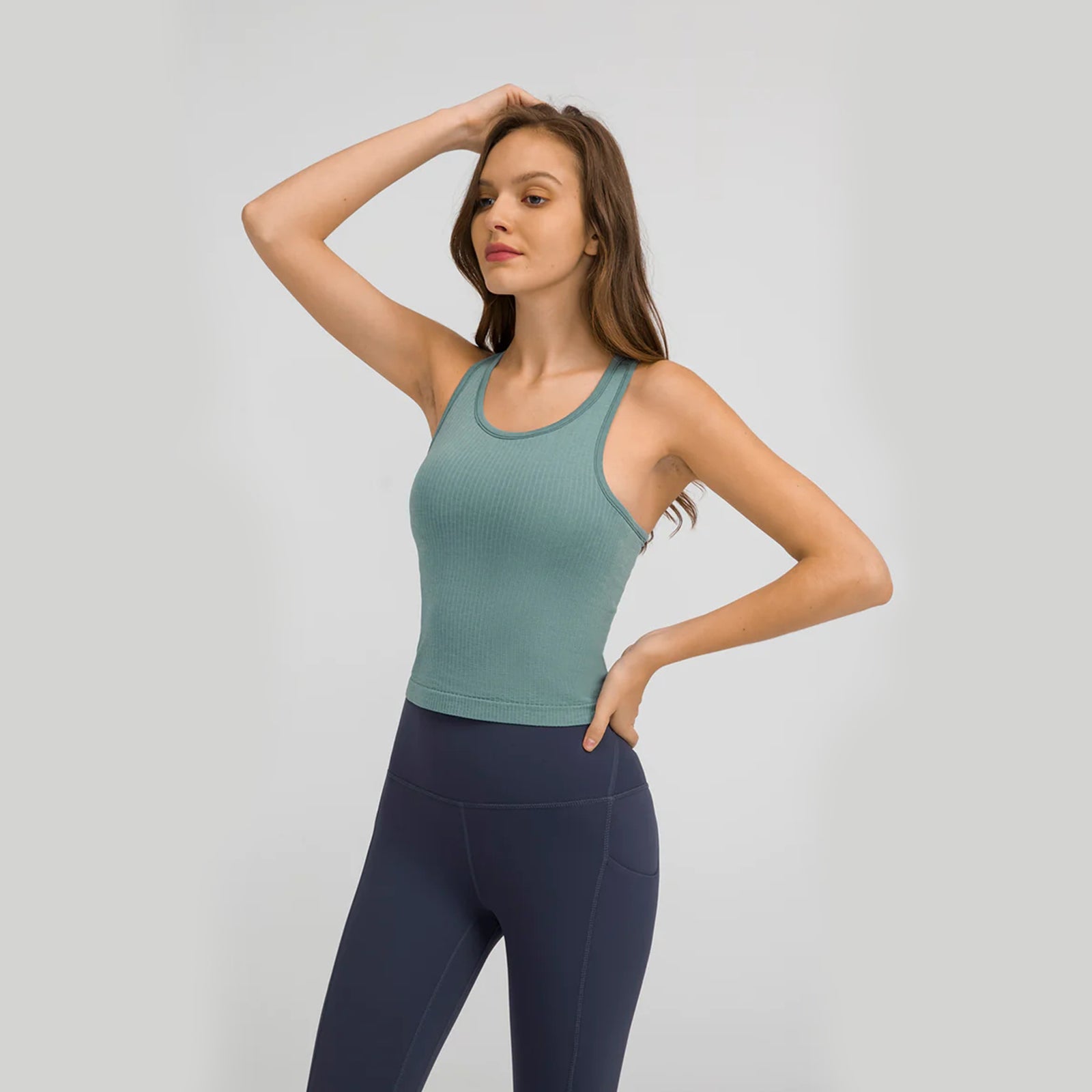 U-shaped Racerback Plain Tank Top