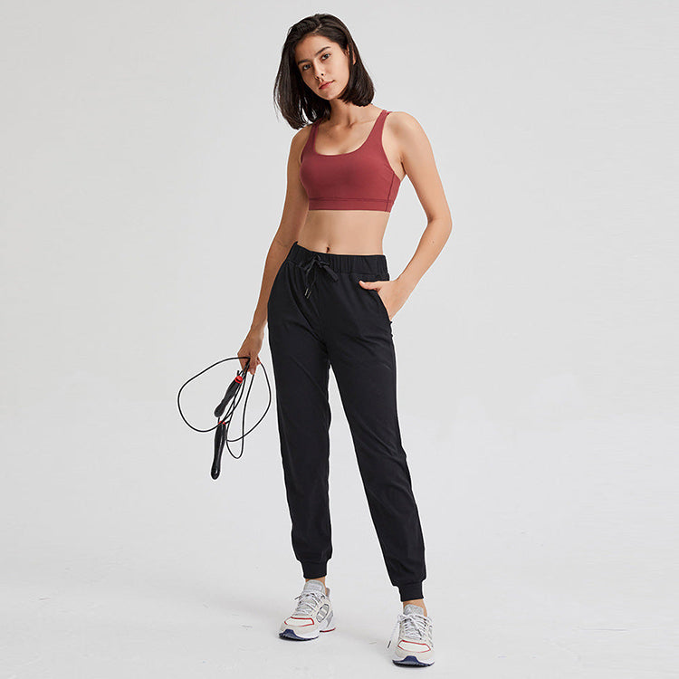 High Waisted Drawstring Side Pocket Sweatpants