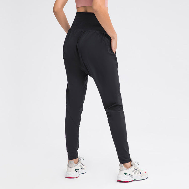 High Waisted Elastic Waistband Joggers