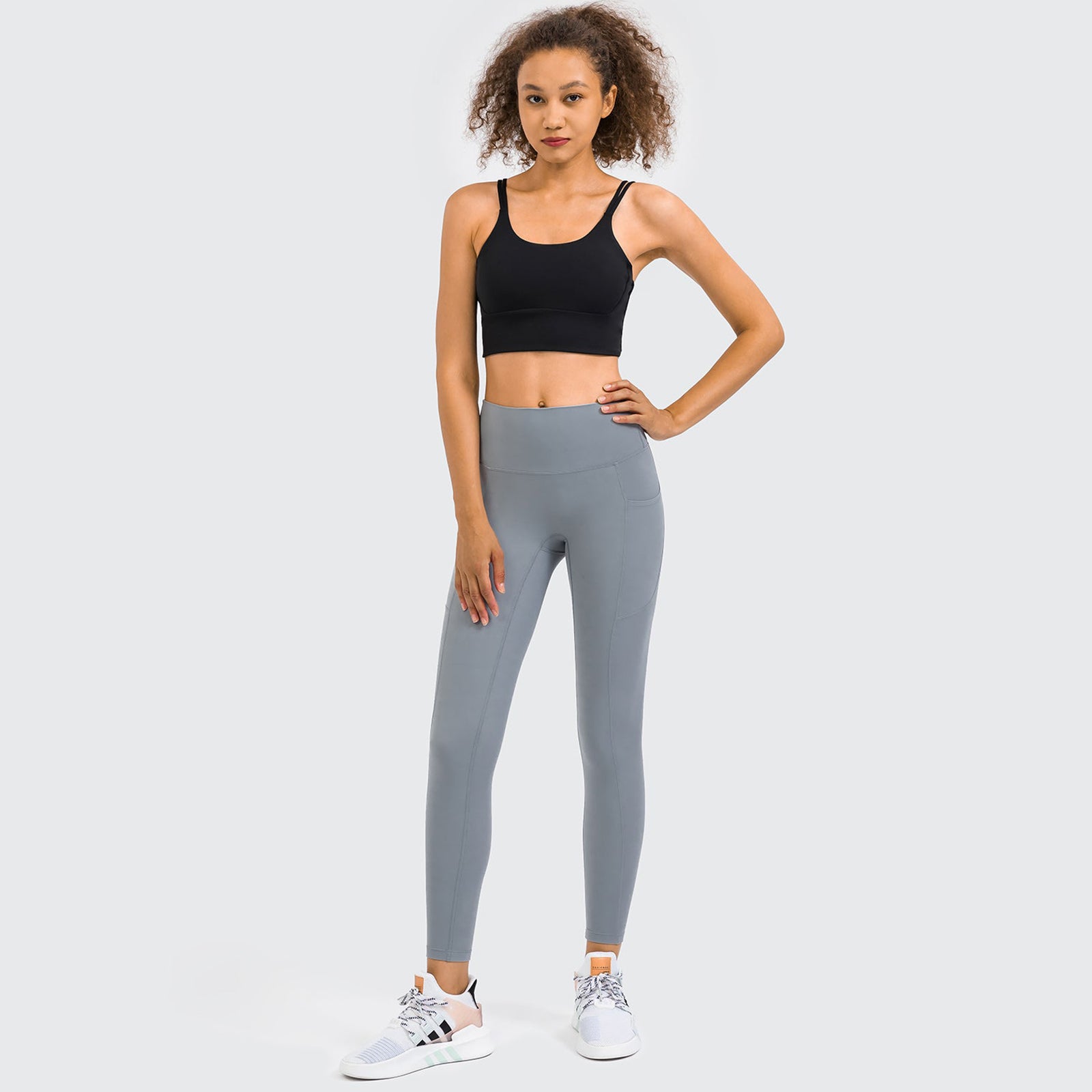 High Rise Double Pocket Plain 7/8 Leggings