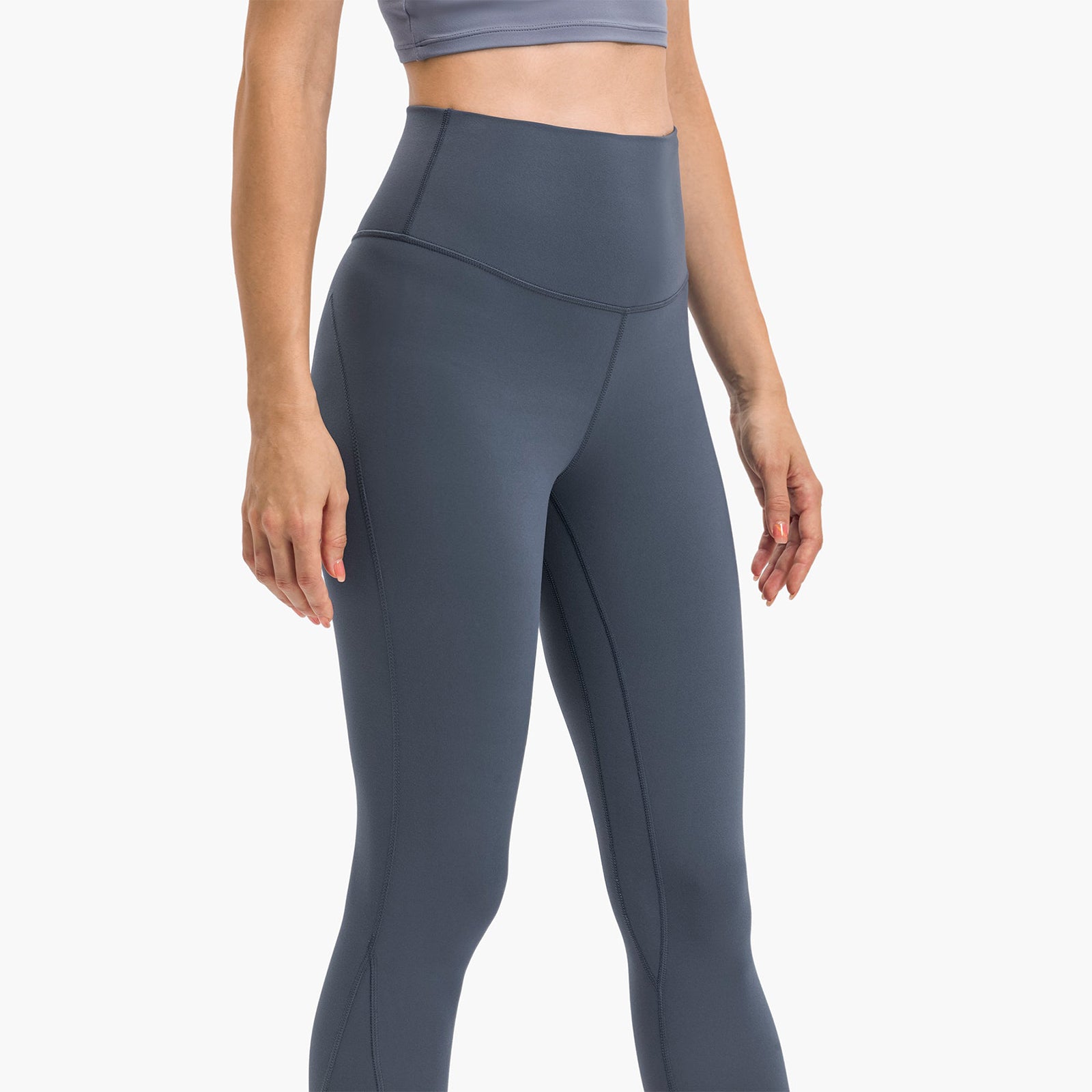 High Rise Plain Full Length Leggings