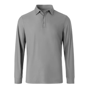 MOTEEPI Men's Nylon Long Sleeve Polos UPF 50+ Quick Dry Golf Shirts