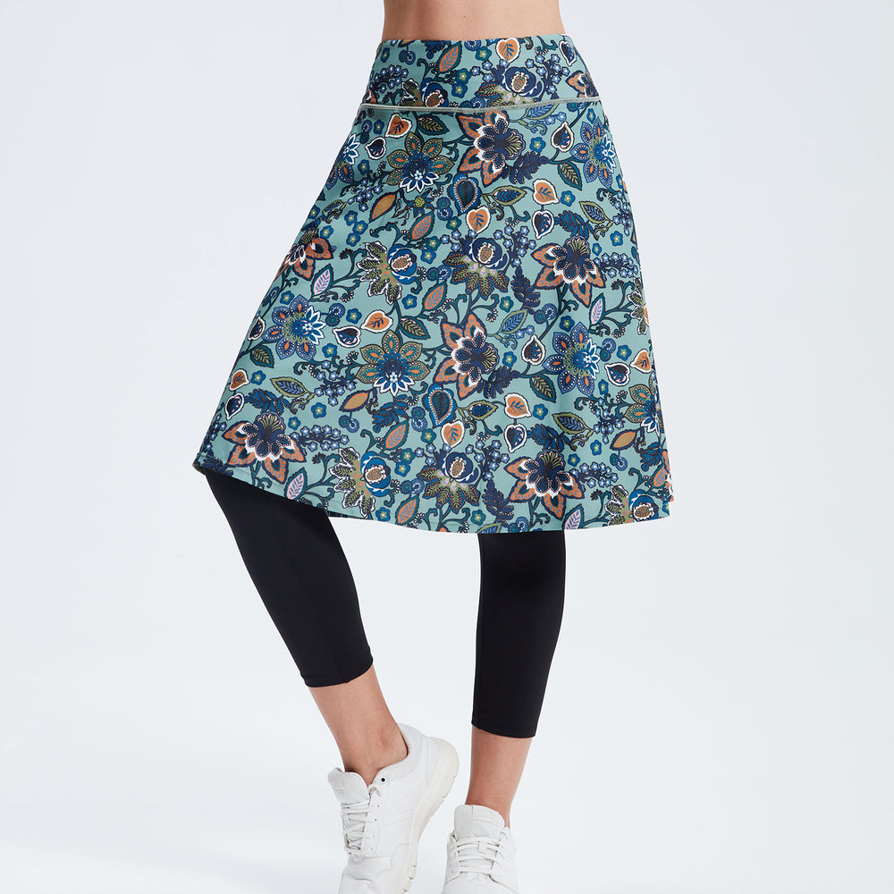 MOTEEPI Long Skirts for Women 24" Midi Length with Capris Leggings