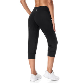 High Waisted Women Athletic Cropped Yoga Running Pants with Pockets