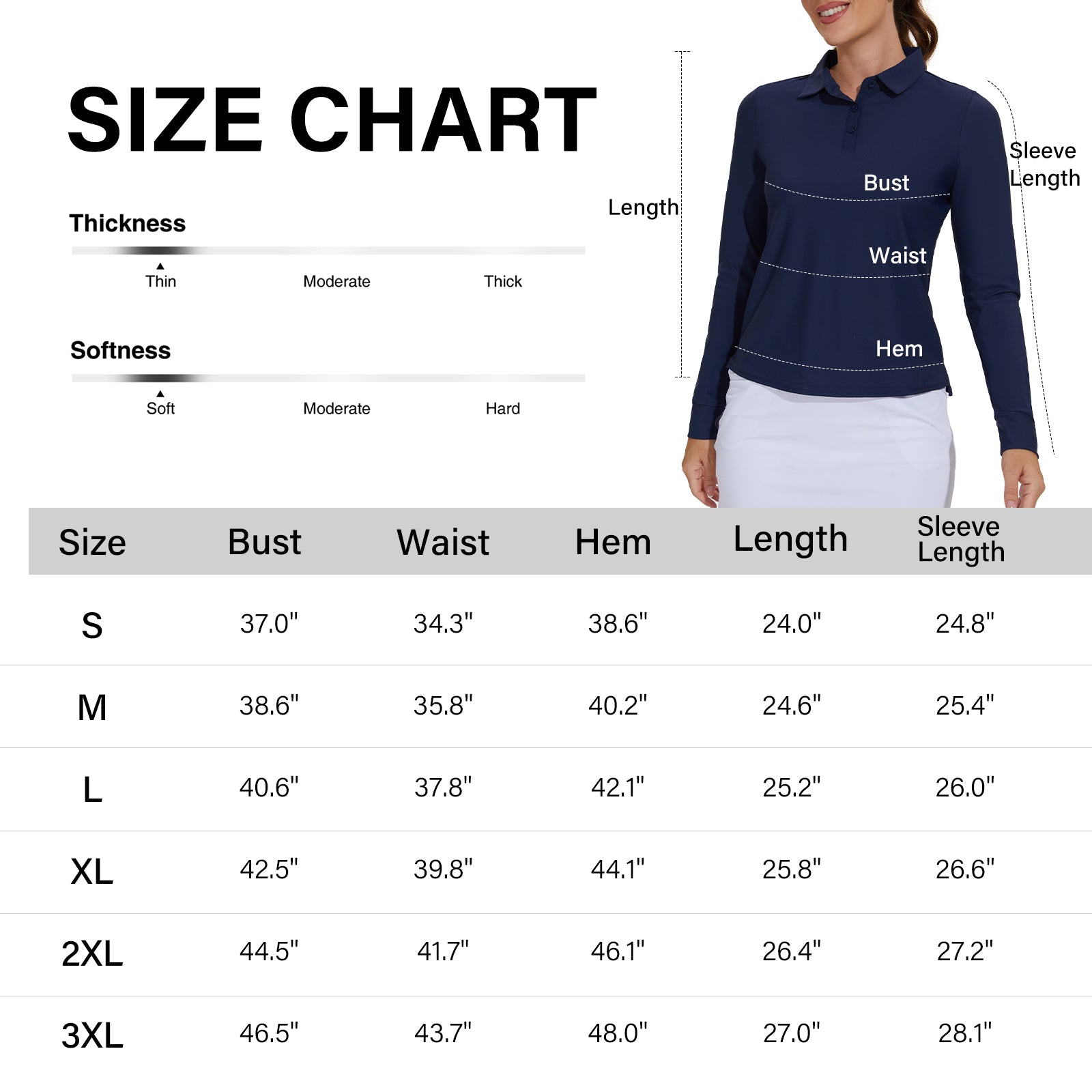 MOTEEPI Womens Golf Shirt Long Sleeve