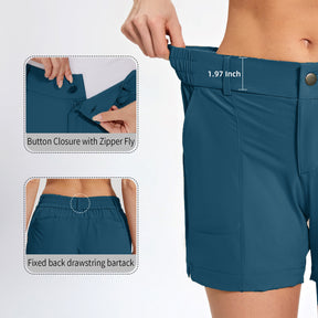 MOTEEPI Women's Golf Hiking 5" Quick Dry Shorts