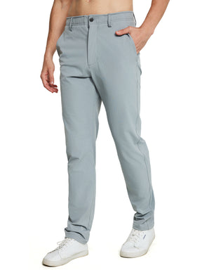 MOTEEPI Mens Golf Pants Work Dress Pants 30"/32" Stretch Quick Dry Antislip Band Casual Slacks with Pockets
