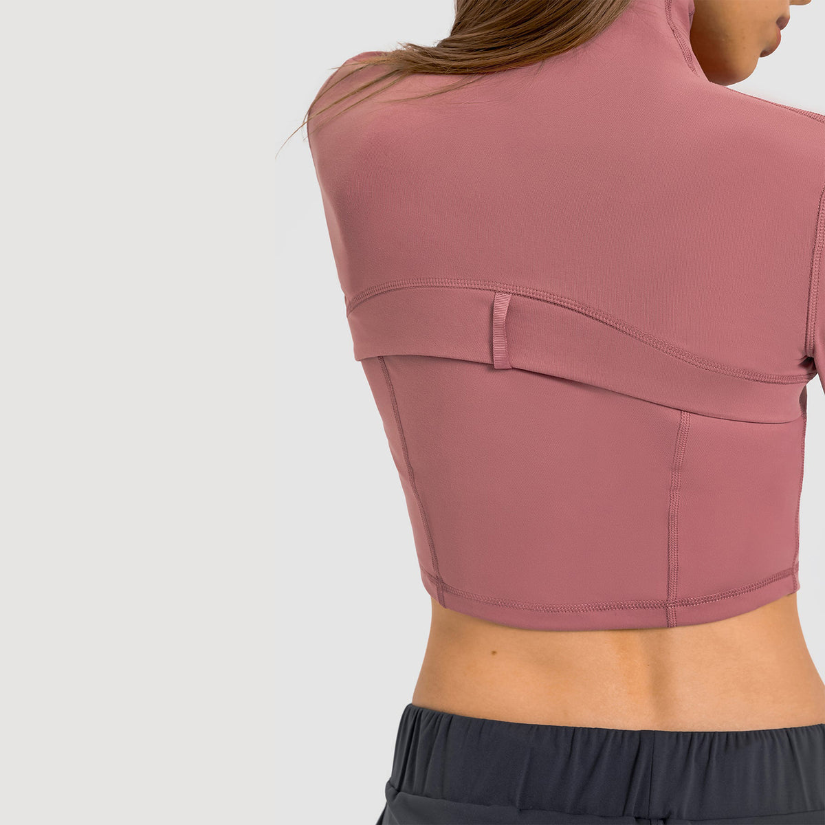 Seamless Flow Zip-Up Front Cropped Sports Top
