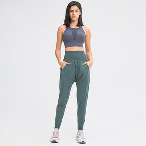 High Waisted Elastic Waistband Joggers