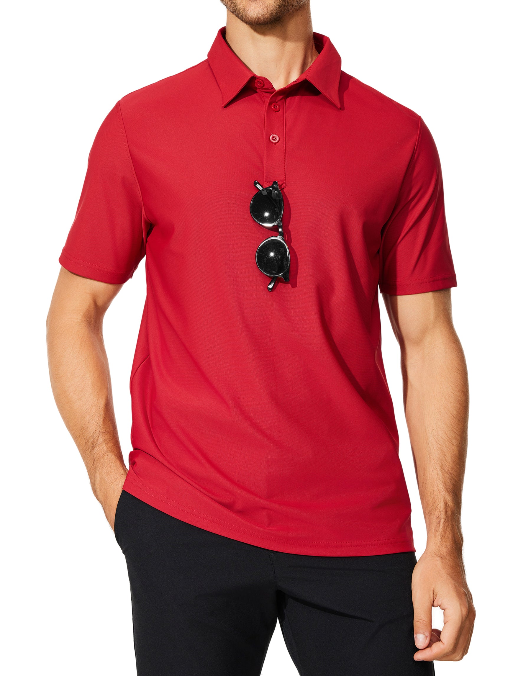 MOTEEPI Mens Short Sleeve Performance Polo Golf Shirts