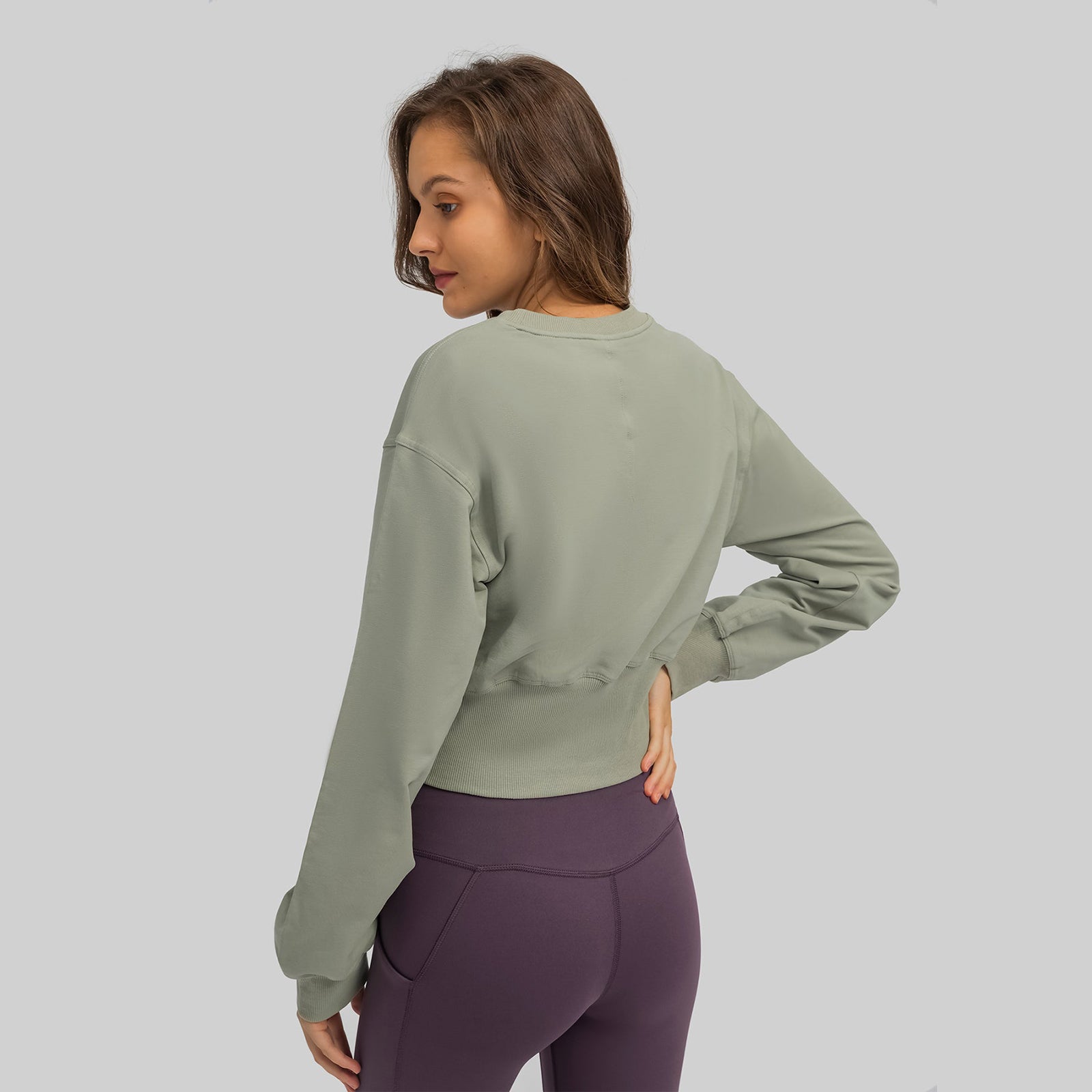 Round Neck Plain Sports Sweatshirt