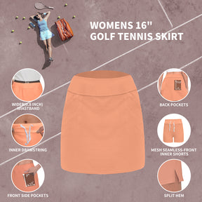 MOTEEPI 16" Golf Skort for Women Tennis Skirt