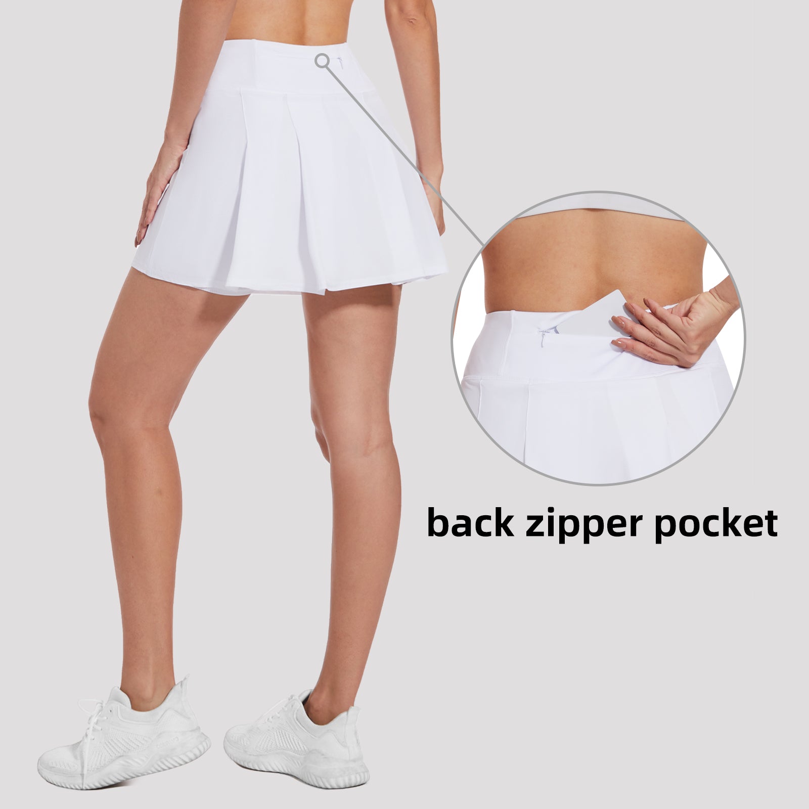 MOTEEPI Tennis Skirts for Women High Waisted Golf Athletic Workout Skort with Shorts Pockets