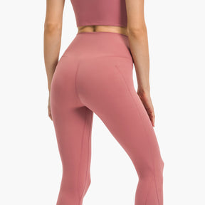 High Rise Plain Full Length Leggings