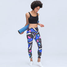 High Waisted Butt Lifting Print Leggings