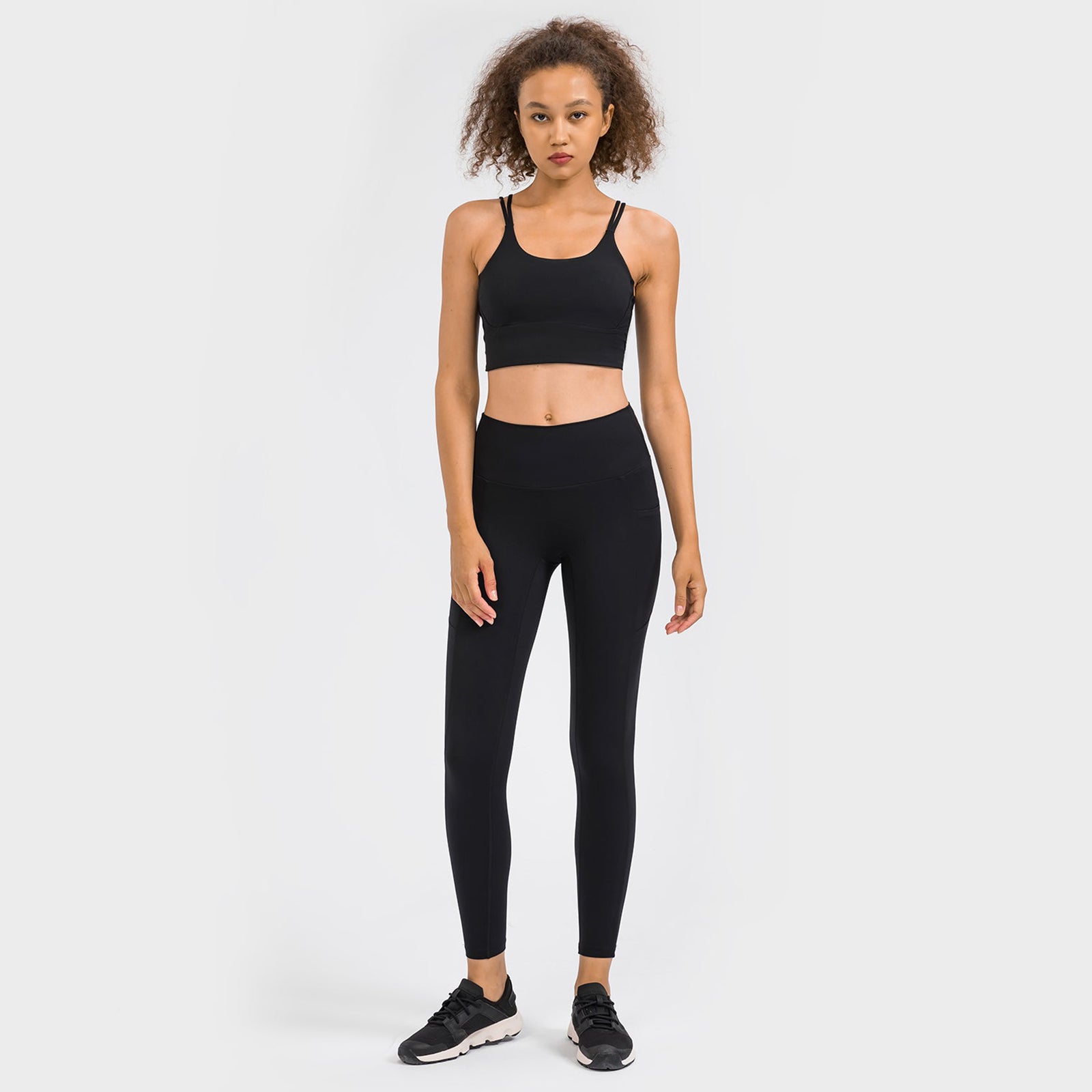 High Rise Double Pocket Plain 7/8 Leggings