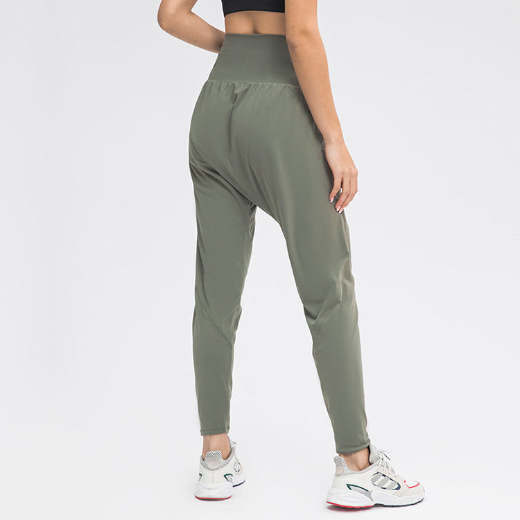 High Waisted Elastic Waistband Joggers