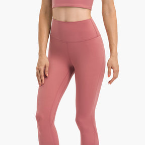 High Rise Plain Full Length Leggings