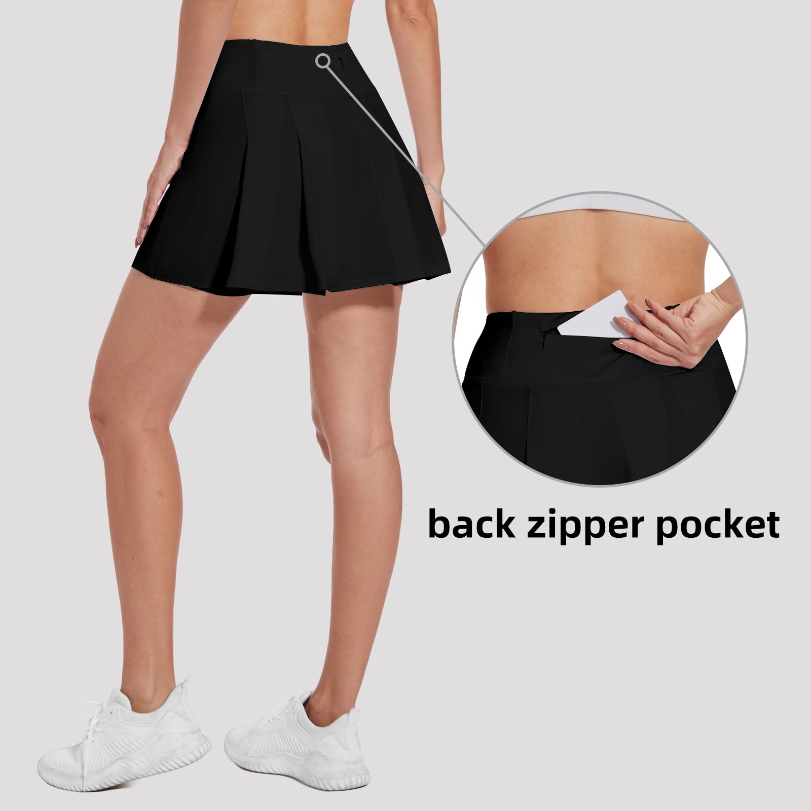 MOTEEPI Tennis Skirts for Women High Waisted Golf Athletic Workout Skort with Shorts Pockets