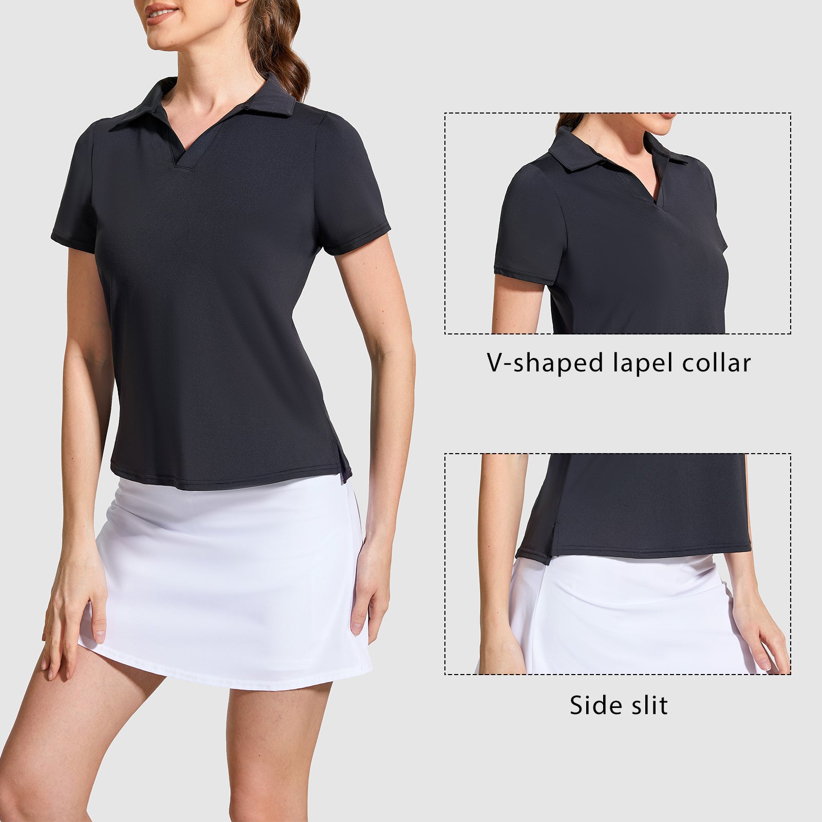 MOTEEPI Women's Short Sleeve Quick Dry Golf Shirt