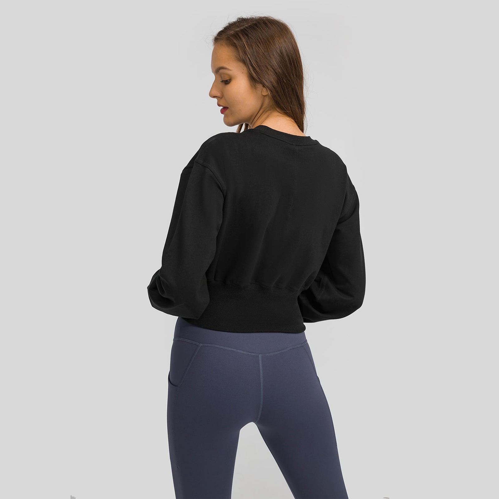 Round Neck Plain Sports Sweatshirt