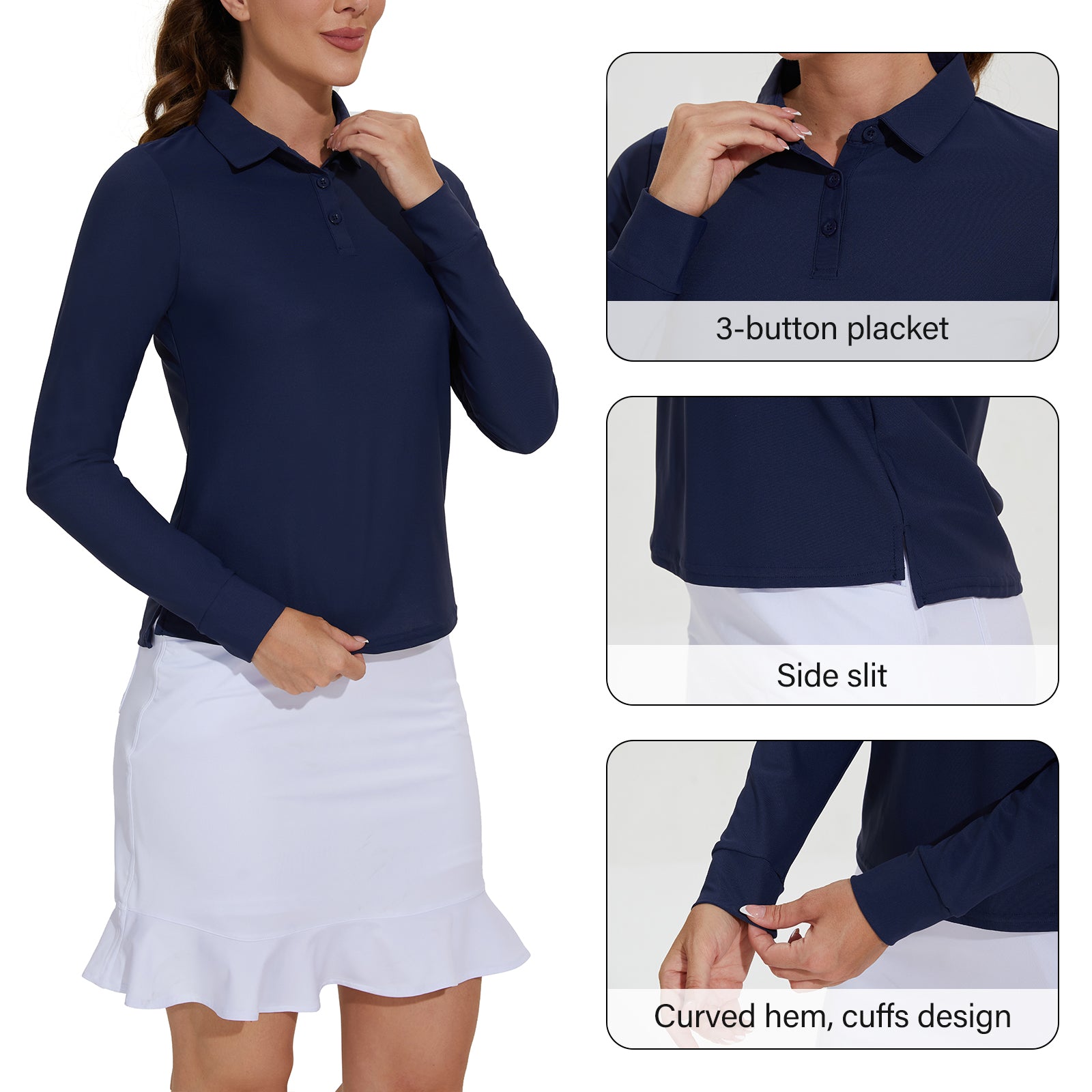 MOTEEPI Womens Golf Shirt Long Sleeve