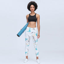 High Waisted Butt Lifting Print Leggings