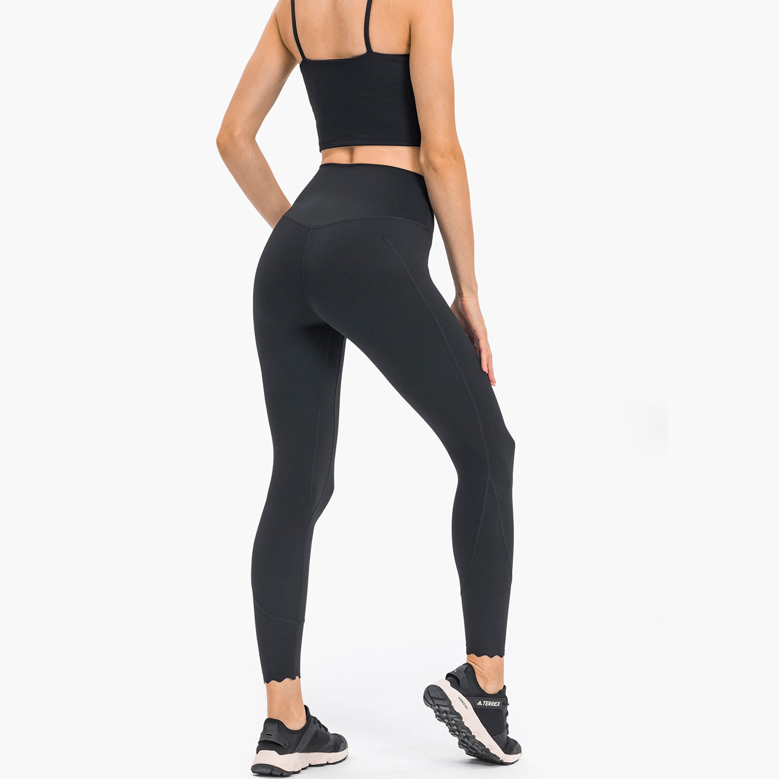 High Rise Plain Full Length Leggings