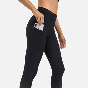 High Rise Double Pocket Plain 7/8 Leggings